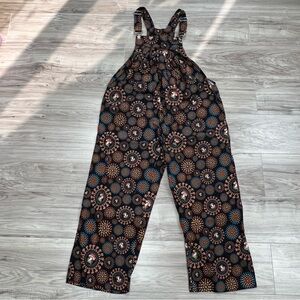 Gypsy Rose Mushroom Print Overalls Cotton Size L/XL